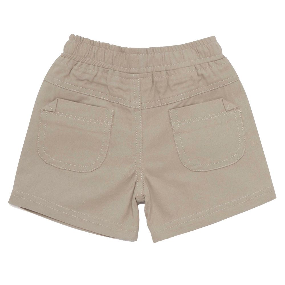 Little Kangaroos - Baby Boy Elasticated Denim Shorts - Fawn