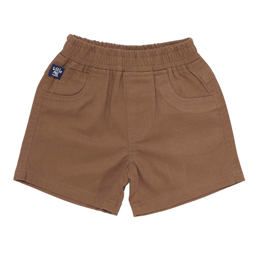 Little Kangaroos - Baby Boy Elasticated Denim Shorts - Brown