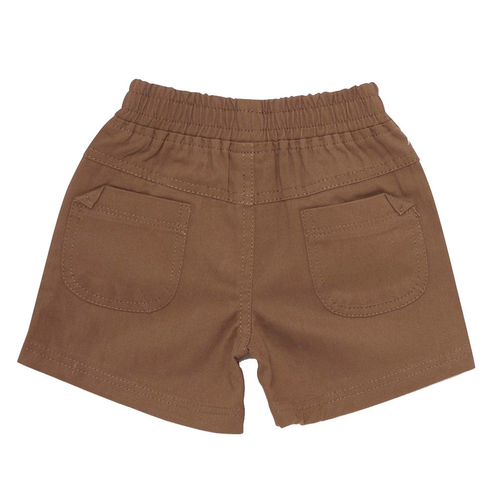 Little Kangaroos - Baby Boy Elasticated Denim Shorts - Brown