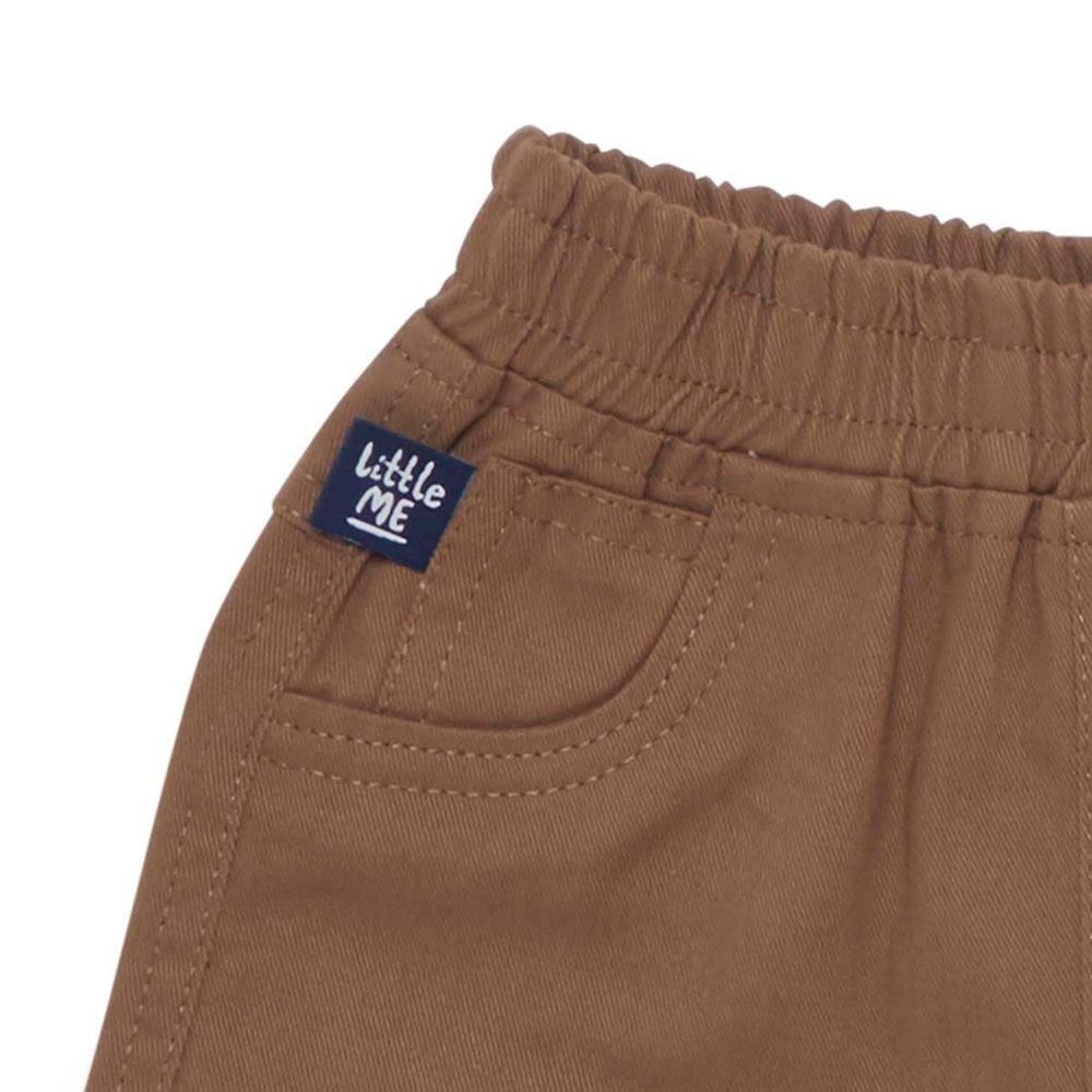 Little Kangaroos - Baby Boy Elasticated Denim Shorts - Brown