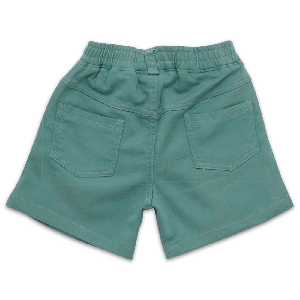 Little Kangaroos - Baby Boy Full Elastic Denim Shorts - Olive