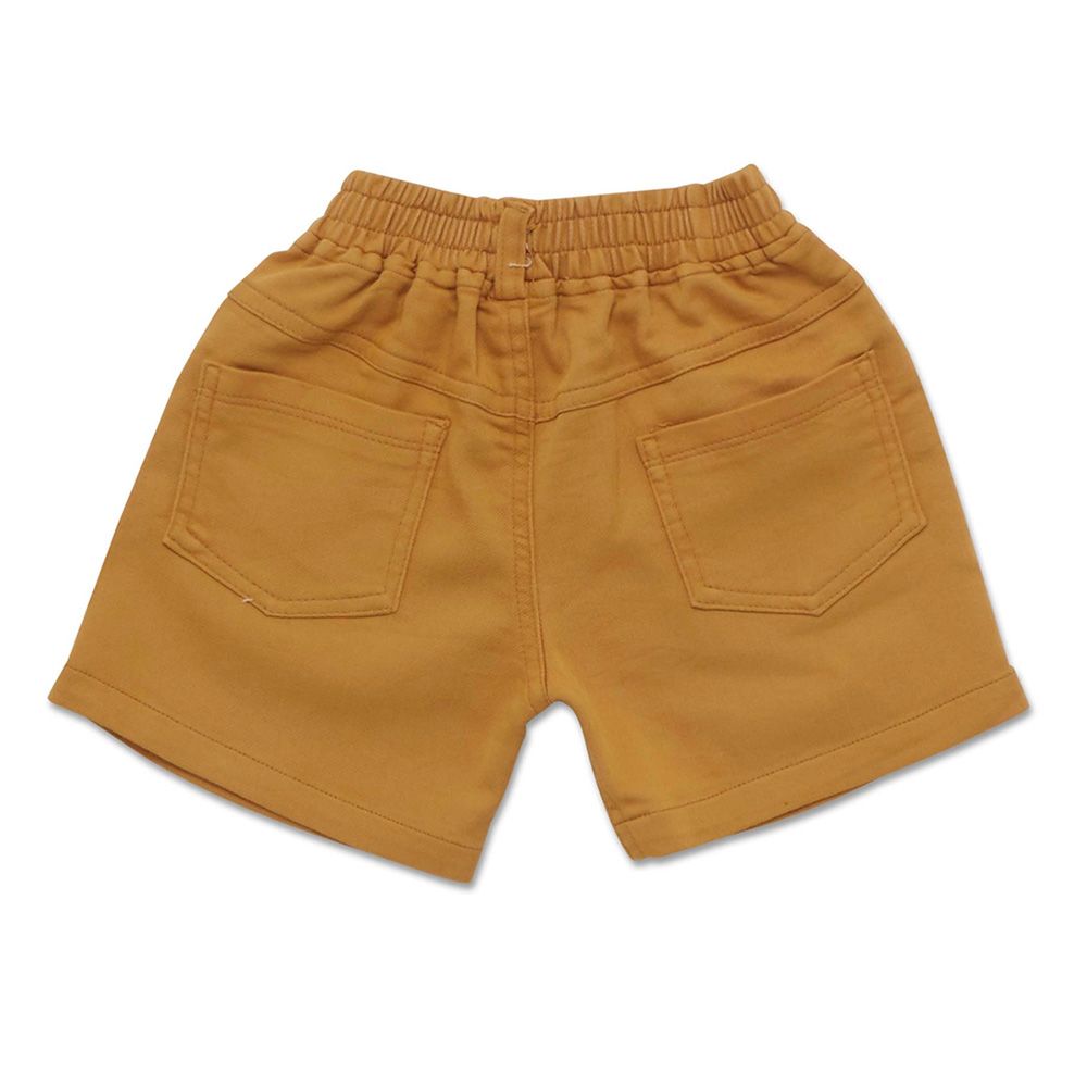 Little Kangaroos - Baby Boy Full Elastic Denim Shorts - Khaki