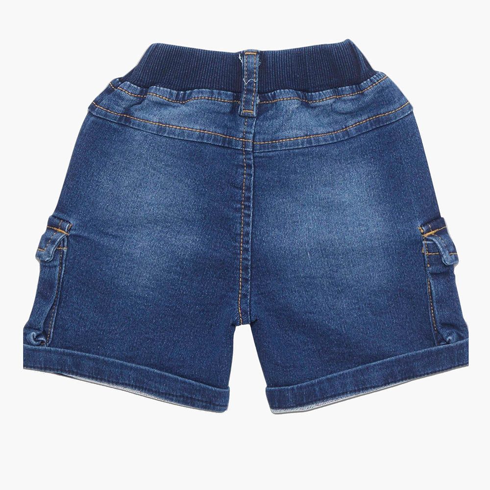 Little Kangaroos - Baby Boy Full Elastic Shorts - Dark Blue