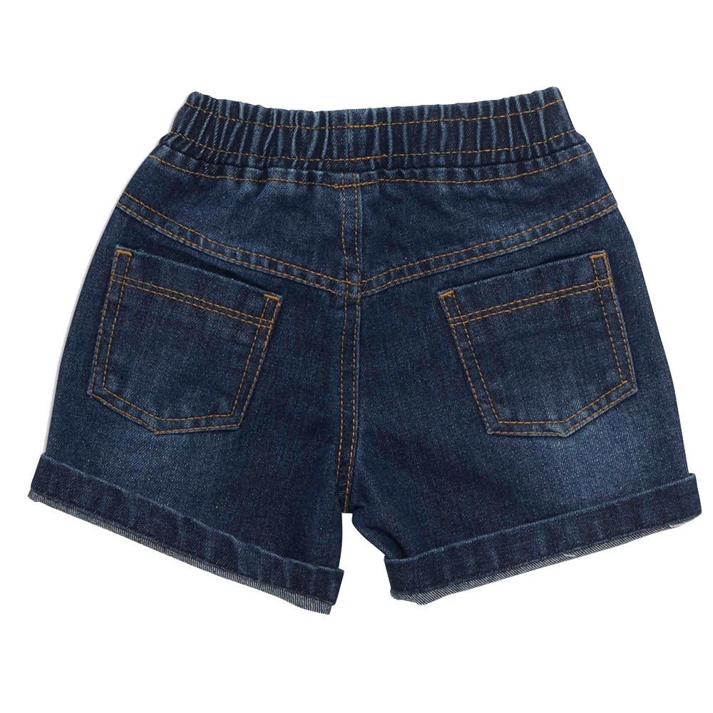 Little Kangaroos - Baby Boy Fully Elasticated Denim Shorts - Dark Blue