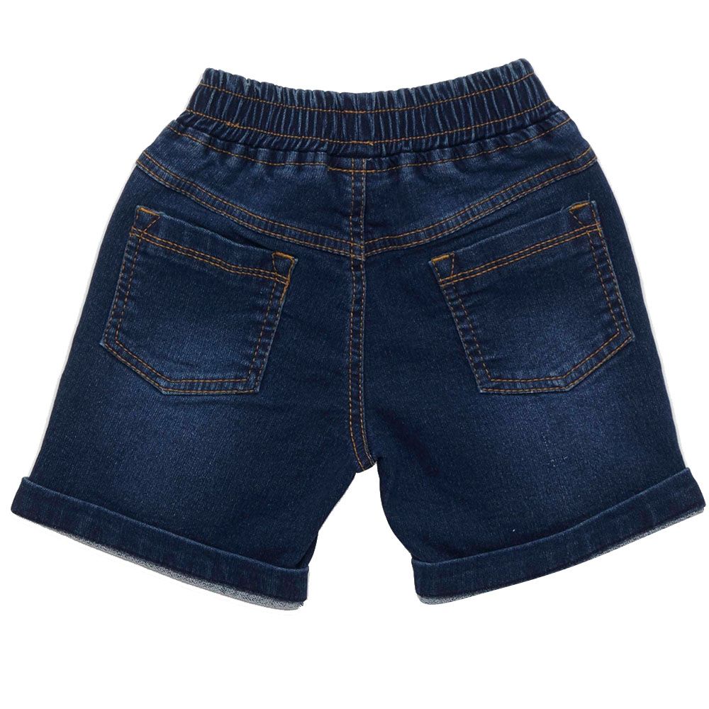 Little Kangaroos - Baby Boy Full Elastic Shorts w/ Pockets - Dark Blue