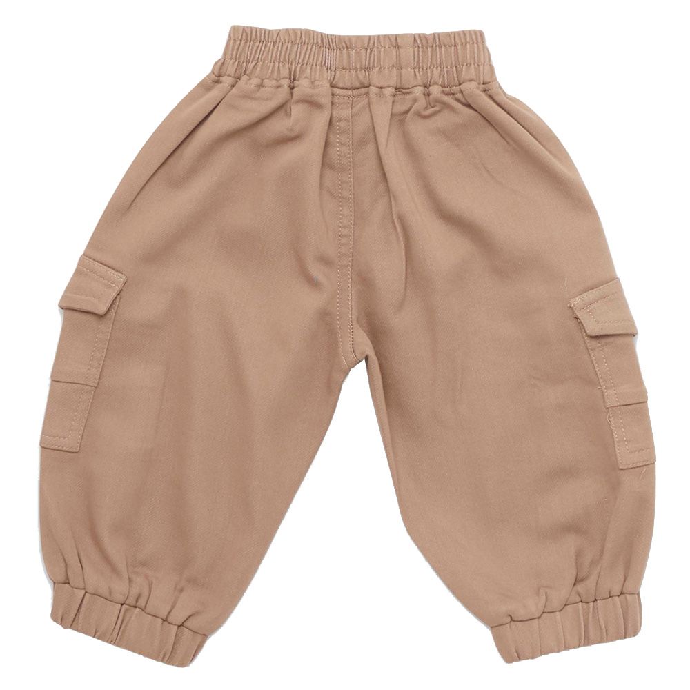 Little Kangaroos - Baby Boy Full Elastic Denim Joggers - Beige