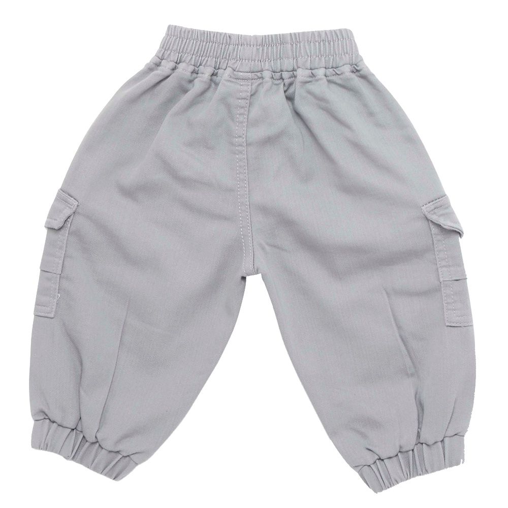 Little Kangaroos - Baby Boy Full Elastic Denim Joggers - Grey