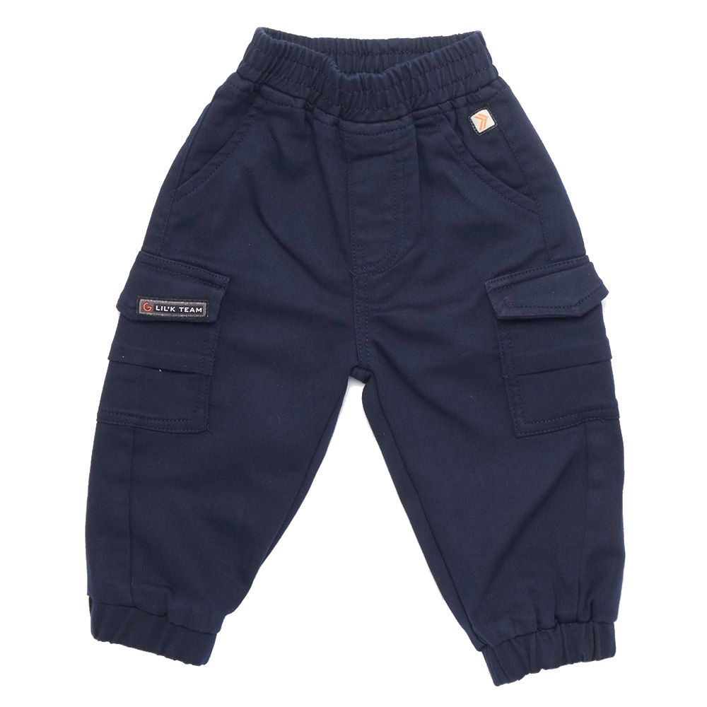 Little Kangaroos - Baby Boy Full Elastic Denim Joggers - Navy