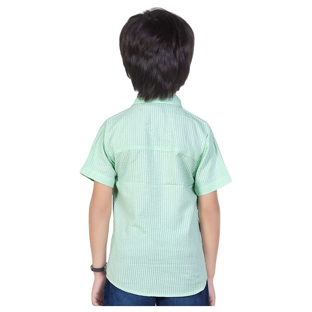 Little Kangaroos - Boy Collar Neck Half Sleeve Shirt - Green