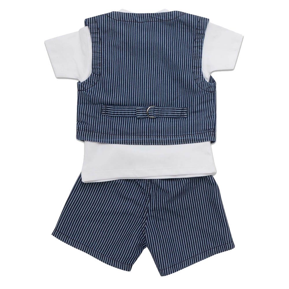 Little Kangaroos - 3pc-Set - Baby Boy Shirt, Waistcoat & Shorts - Dark Blue