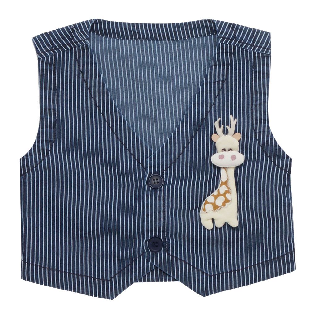 Little Kangaroos - 3pc-Set - Baby Boy Shirt, Waistcoat & Shorts - Dark Blue