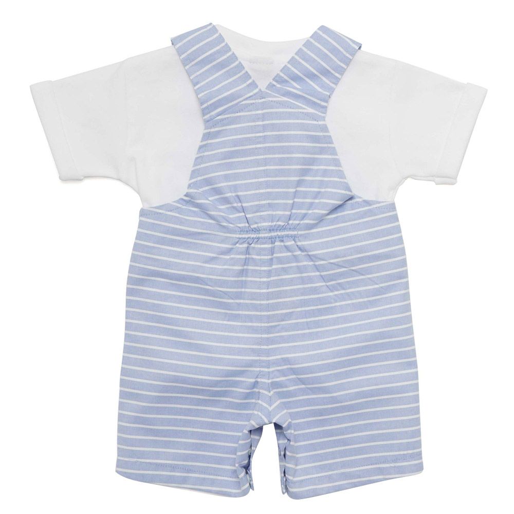 Little Kangaroos - 2pc-Set - Baby Boy T-Shirt & Dungaree - Blue/White