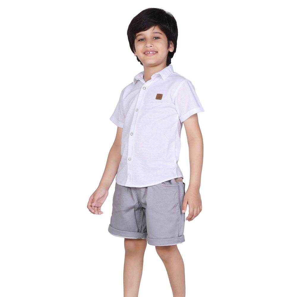 Little Kangaroos - Boy Full Elastic Shorts w/ Pockets - Grey