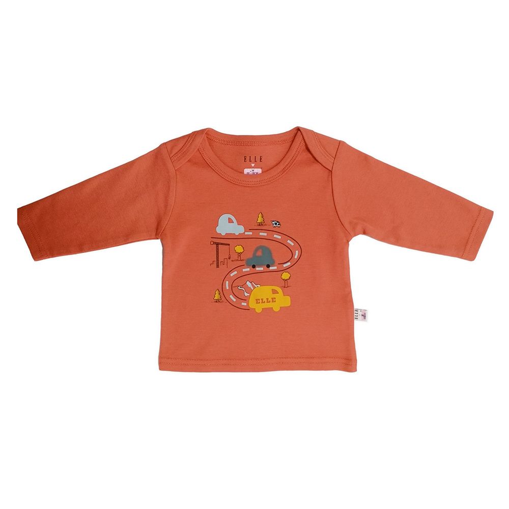 Smart Baby - 3pc-Set - Baby Boy Full Sleeve T-Shirt - Orange