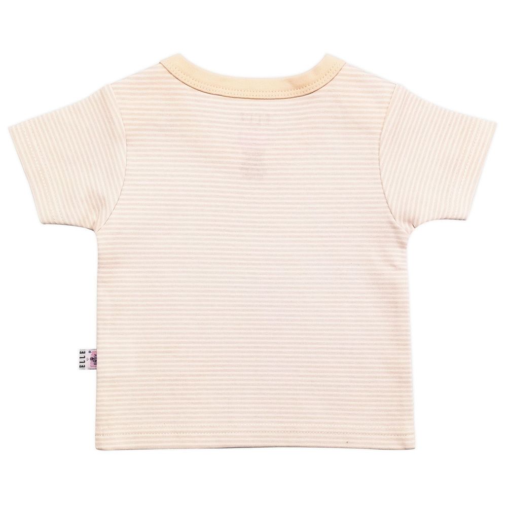 Smart Baby - 3pc-Set - Baby Girl Half Sleeve T-Shirt - Brown