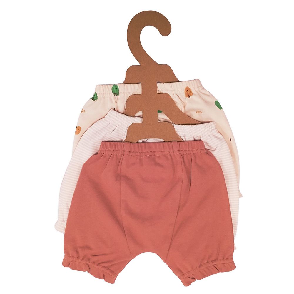 Smart Baby - 3pc-Set - Baby Girl Shorts - Brown