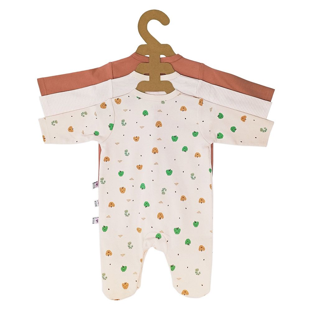 Smart Baby - 3pc-Set - Baby Girl Sleepsuit - Beige