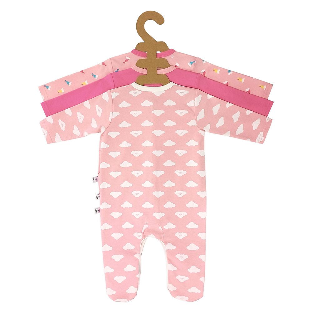 Smart Baby - 3pc-Set - Baby Girl Sleepsuit - Pink