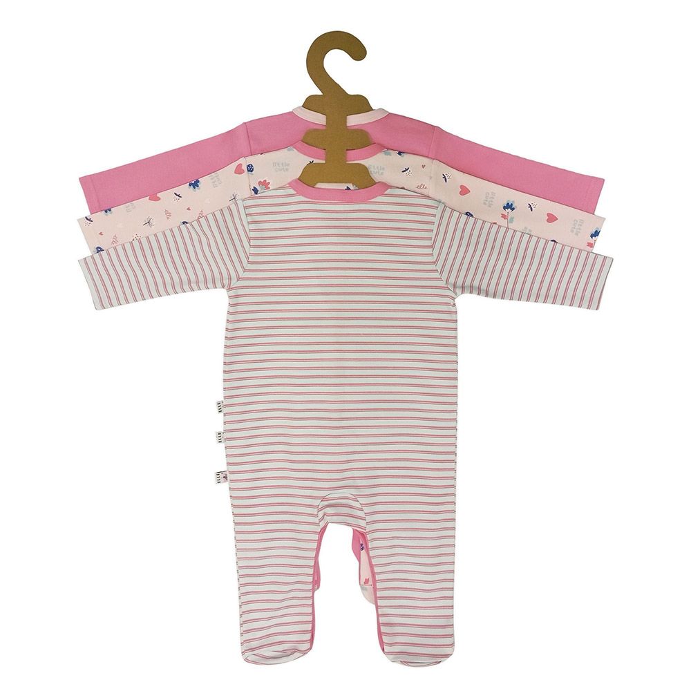 Smart Baby - 3pc-Set - Baby Girl Sleepsuit - Stripes