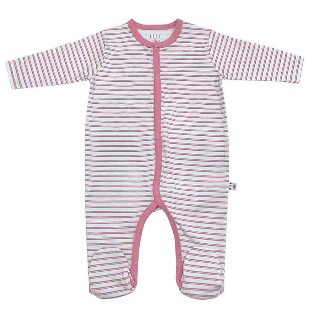 Smart Baby - 3pc-Set - Baby Girl Sleepsuit - Stripes