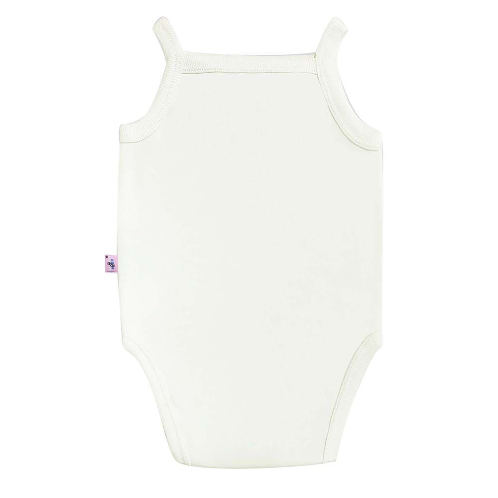 Smart Baby - Baby Girl Organic Sleeveless Bodysuit - White