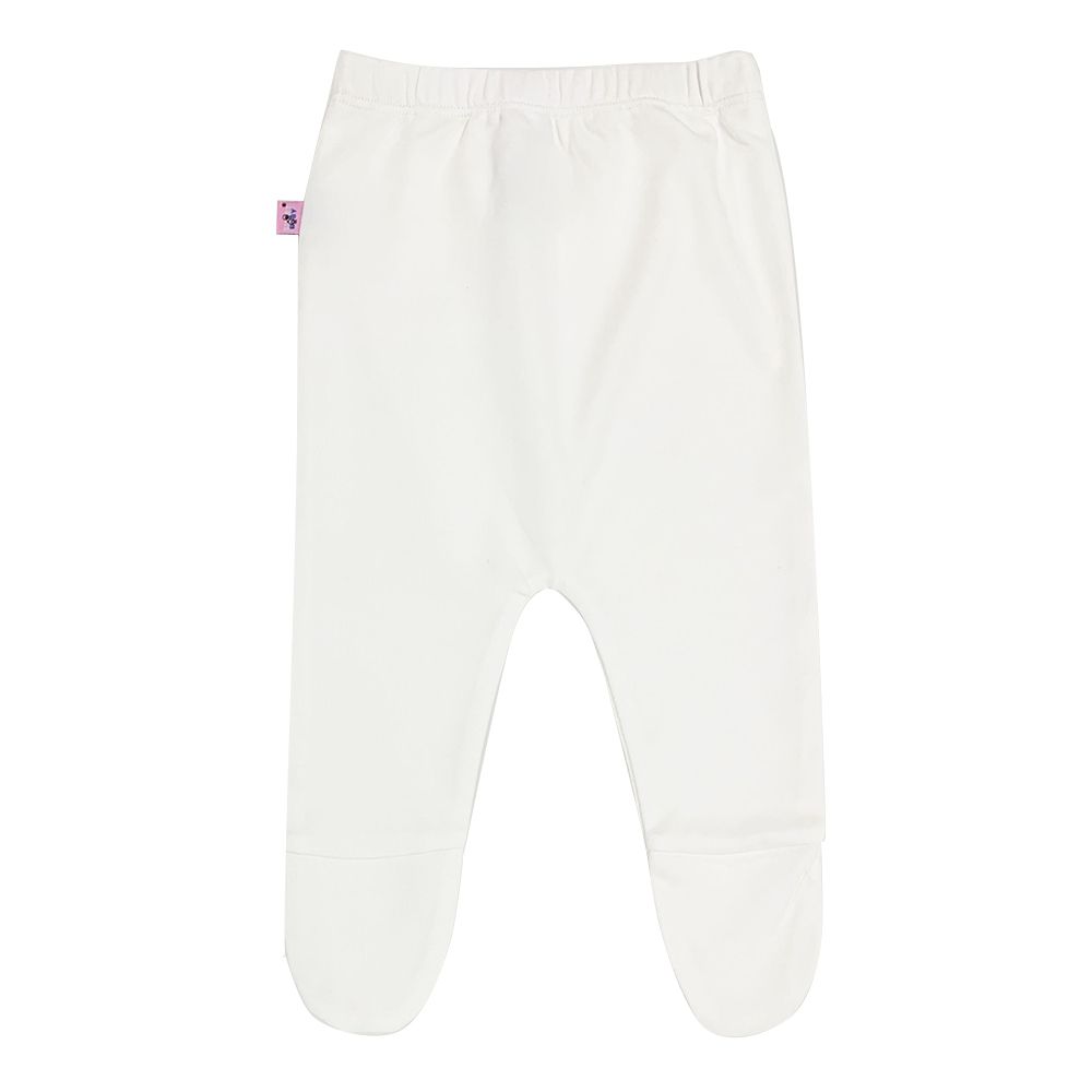 Smart Baby - Unisex Organic Trouser With Feet - White