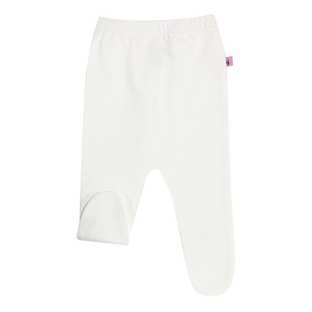 Smart Baby - Unisex Organic Trouser With Feet - White