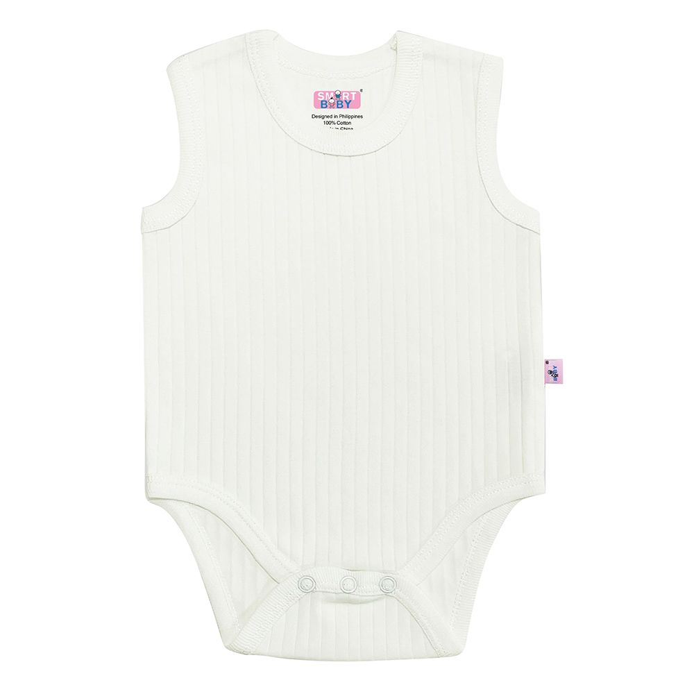 Smart Baby - Baby Boy Sleeveless Bodysuit - White