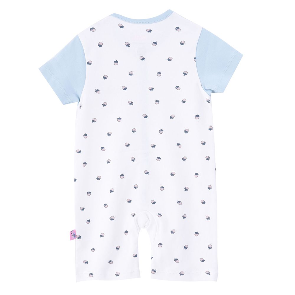 Smart Baby - Baby Boy Short Sleeve Romper - White/Blue