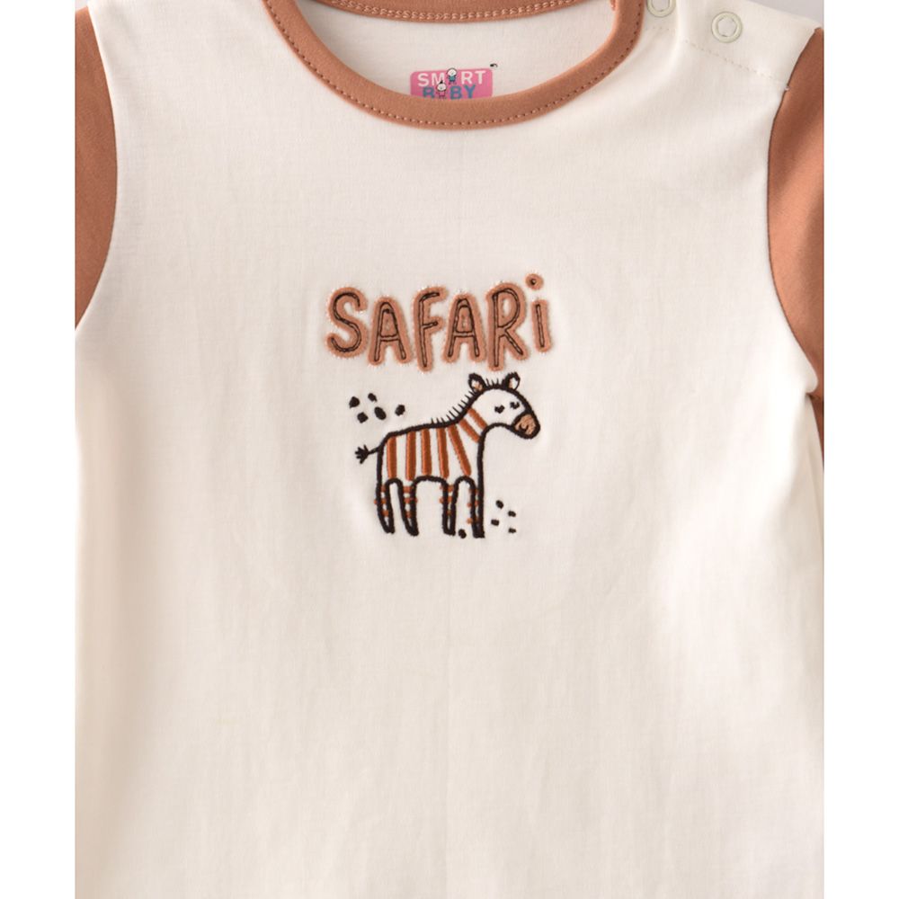 Smart Baby - 2pc-Set - Baby Boy T-Shirt And Pyjama - Brown