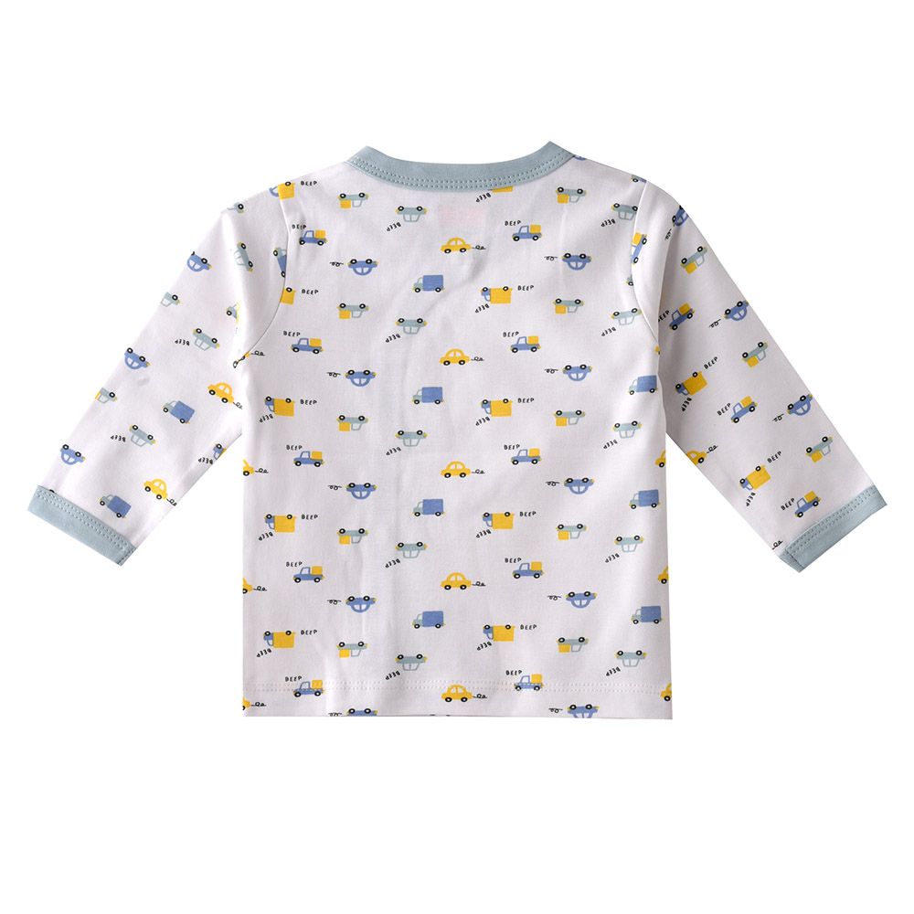 Smart Baby - Baby Boy Full Sleeve Front Open Top - White