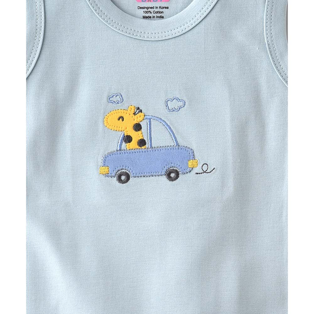 Smart Baby - Baby Boy Sleeveless Bodysuit - Blue