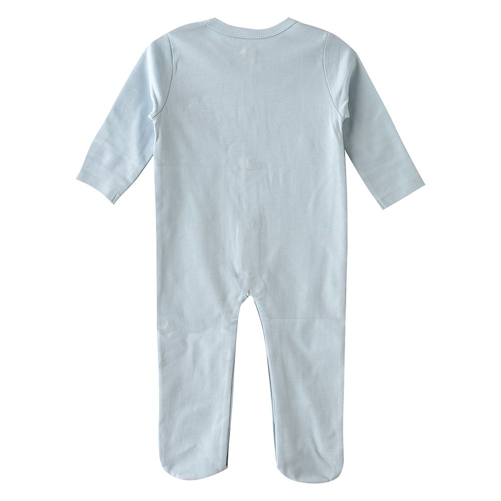 Smart Baby - Baby Boy Closefeet Snap Button Sleepsuit - Blue