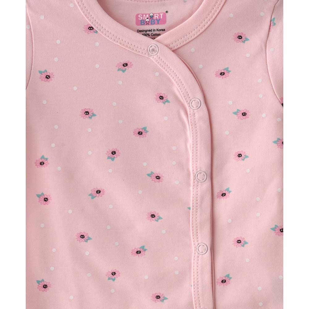 Smart Baby - Baby Girl Full Sleeve Front Open Top - Light Pink