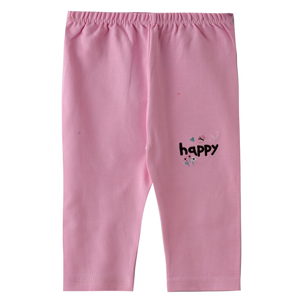 Smart Baby - Baby Girl Plain Elasticated Pyjama - Pink