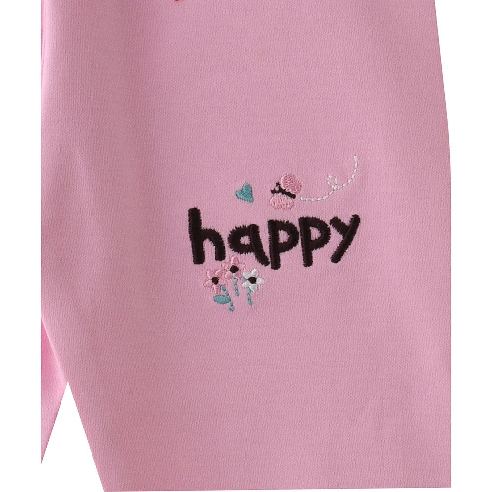 Smart Baby - Baby Girl Plain Elasticated Pyjama - Pink