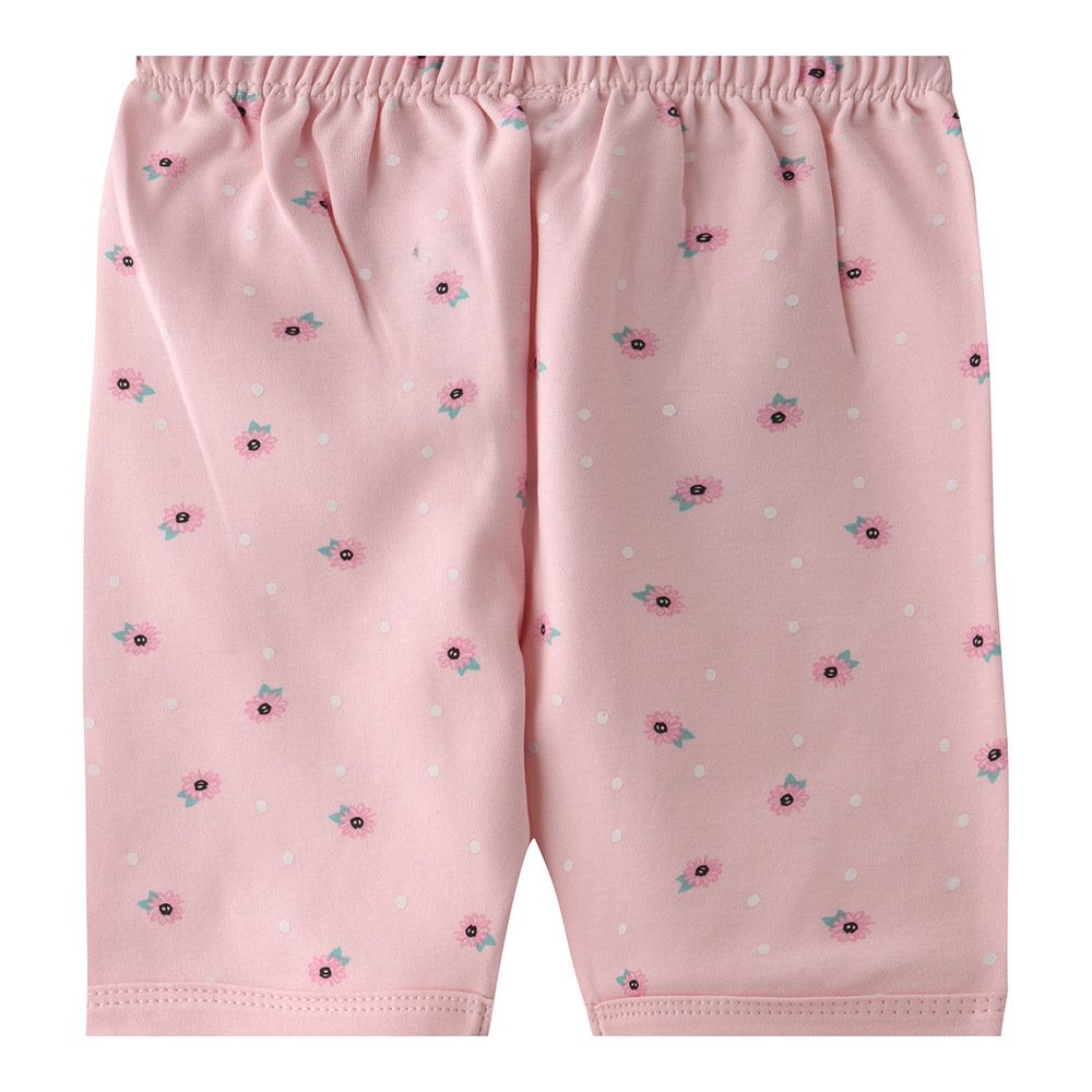 Smart Baby - Baby Girl All Over Printed Shorts - Light Pink