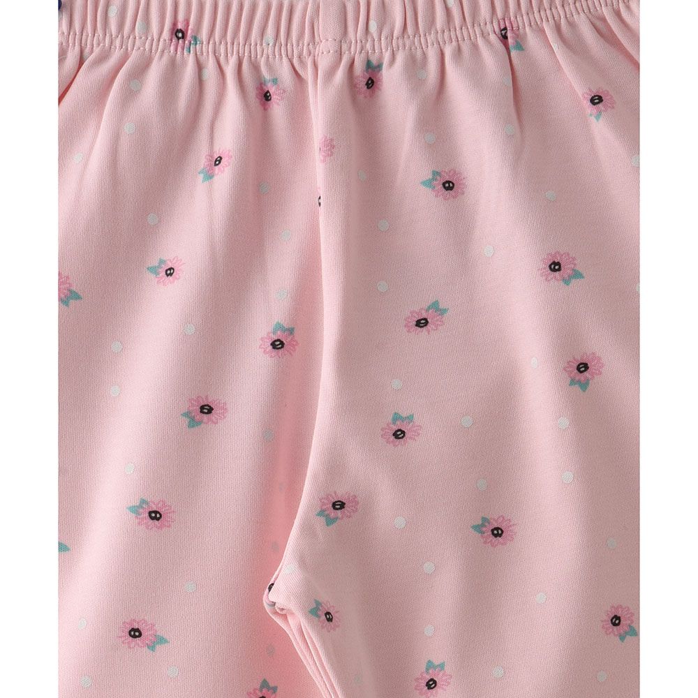 Smart Baby - Baby Girl All Over Printed Shorts - Light Pink