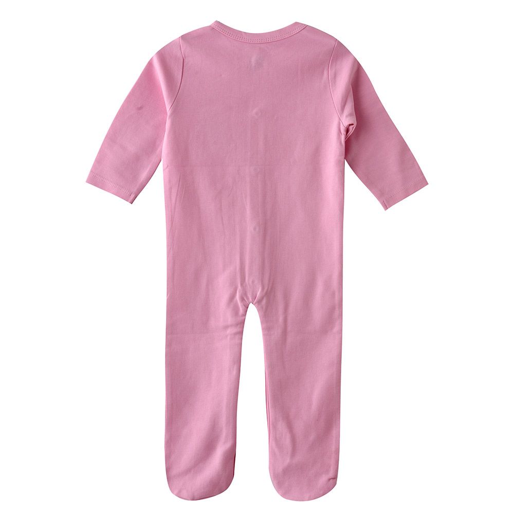 Smart Baby - Baby Girl Closefeet Snap Button Sleepsuit - Pink