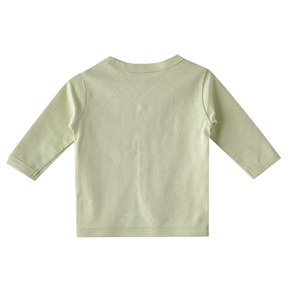 Smart Baby - Baby Boy Long Sleeve Placement Embroidery Top - Green