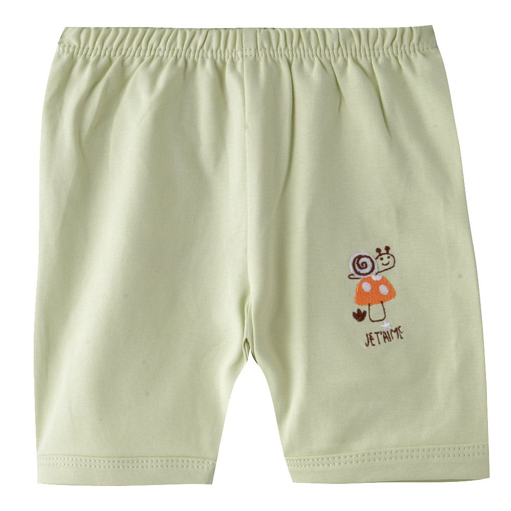 Smart Baby - Baby Boy Plain Placement Print Shorts - Green