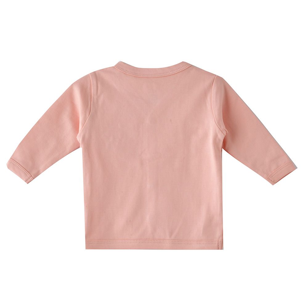 Smart Baby - Baby Girl Long Sleeve Placement Embroidery Top - Pink