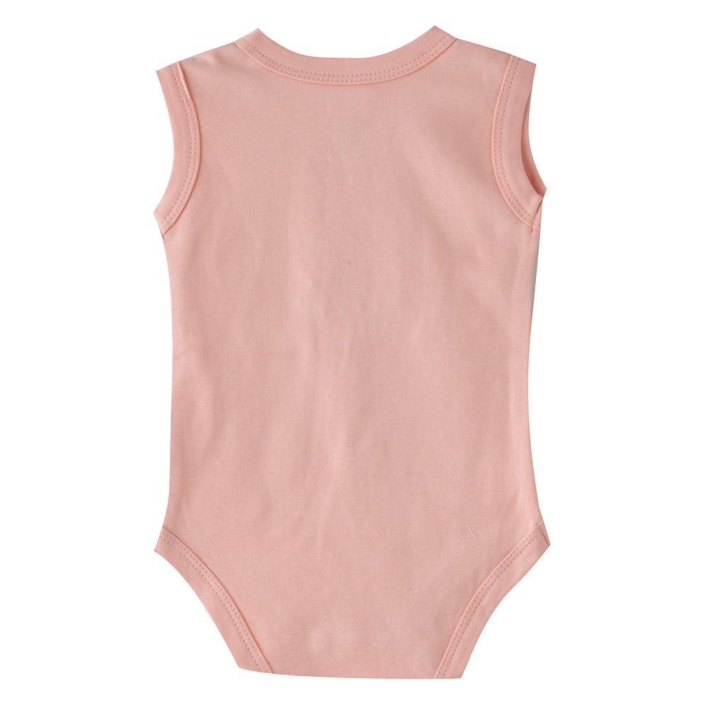 Smart Baby - Baby Girl Bird Embroidery Sleeveless Bodysuit - Pink