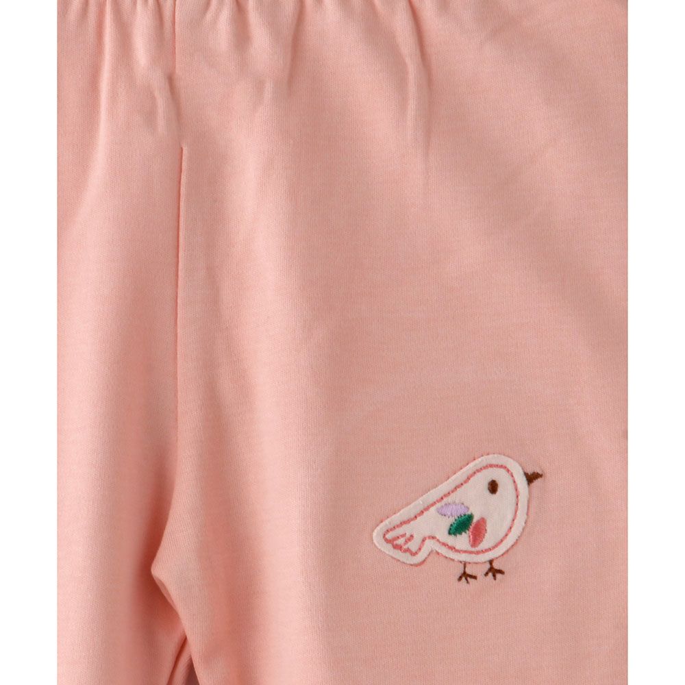 Smart Baby - Baby Girl Placement Embroidery Pajama - Pink