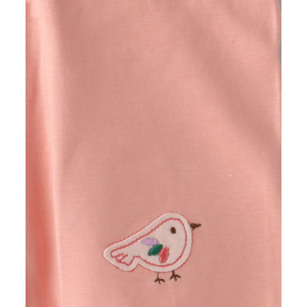 Smart Baby - Baby Girl Plain Placement Bird Print Shorts - Pink