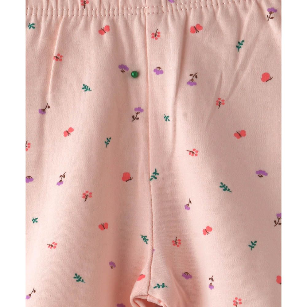 Smart Baby - Baby Girl Floral Shorts - Pink