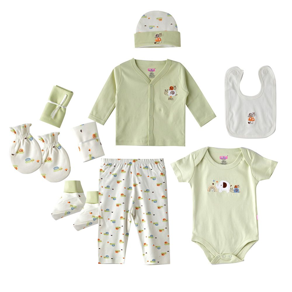 Smart Baby - 10pc-Set - Baby Girl Gift Set - Green