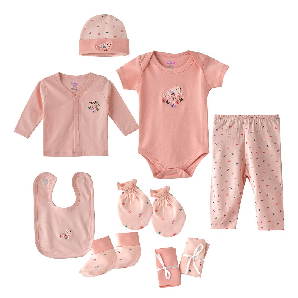 Smart Baby - 10pc-Set - Baby Girl Gift Set - Pink