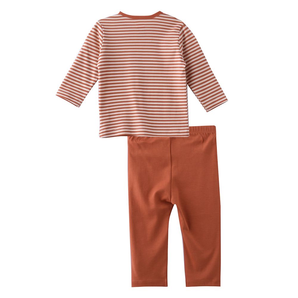 Smart Baby - 2pc-Set - Baby Boy Full Sleeve T-Shirt And Pyjama - Stripes