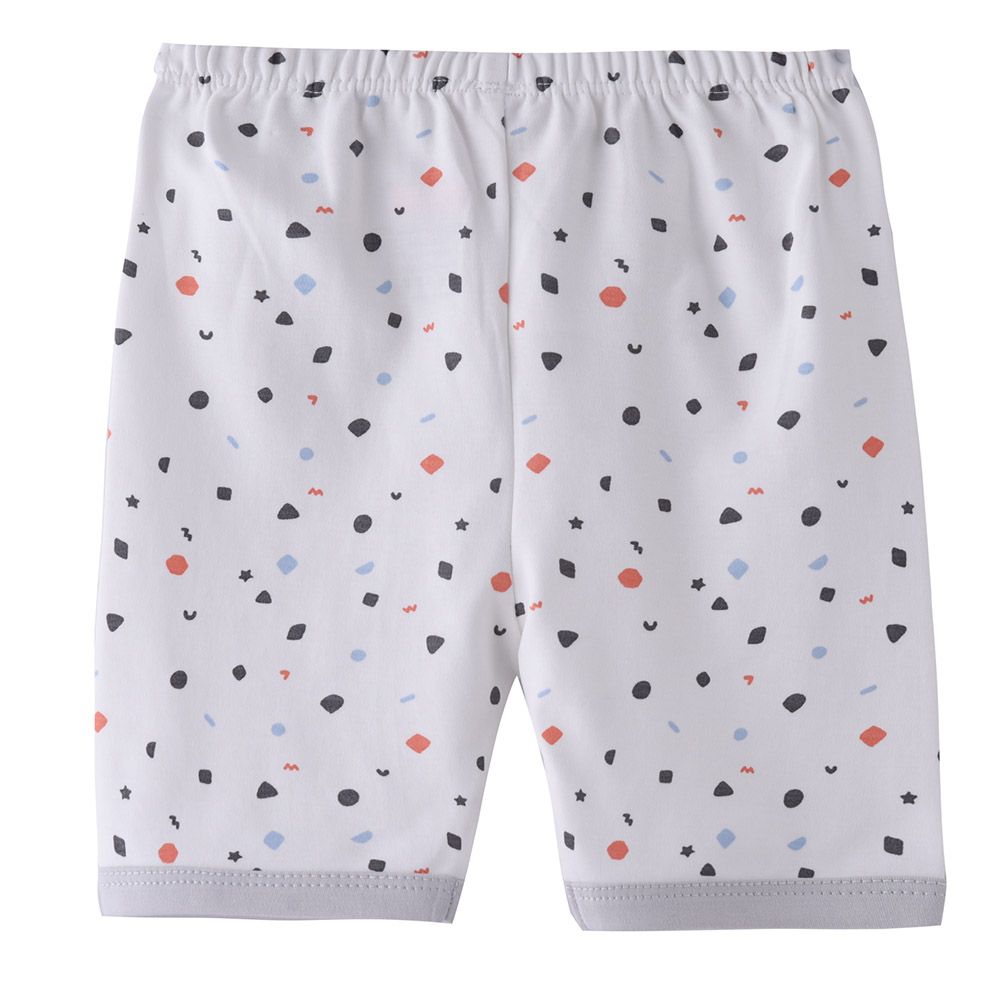 Smart Baby - Baby Boy All Over Printed Shorts - White